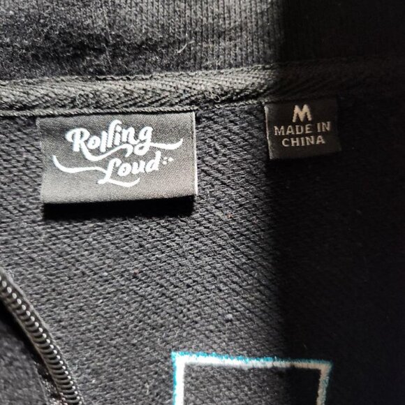 Big Chenille Zip-Up Sweatshirt Black - Size M Rolling Loud - Picture 3 of 3